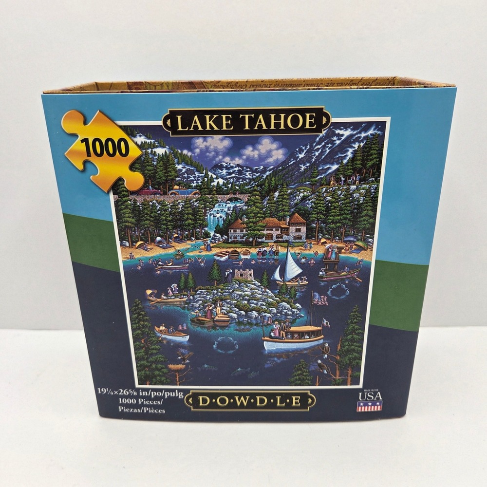 Dowdle Lake Tahoe Jigsaw Puzzle 1000 Piece Eric Dowdle Folk Art Blue Scenic USA